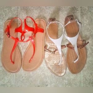 2PR. LOT Route66 & 385 Fifth Size 8 Women's Jelly Sandals Lot